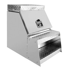 18 X 28 X 25 Aluminum Side Storage W Saddle Step Box Lockable For Semi Truck