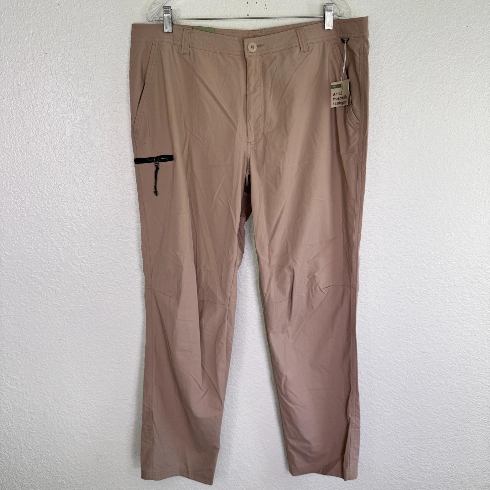 REI Trail Made Pants Mens 40 x 32 Hiking Trail Pant Outdoor Hike UPF Tan Khaki