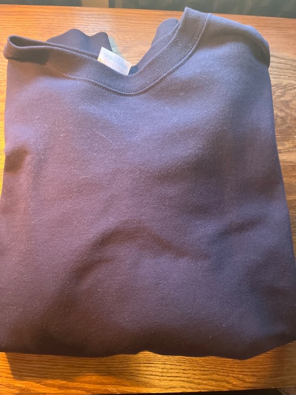 navy blue sweatshirt