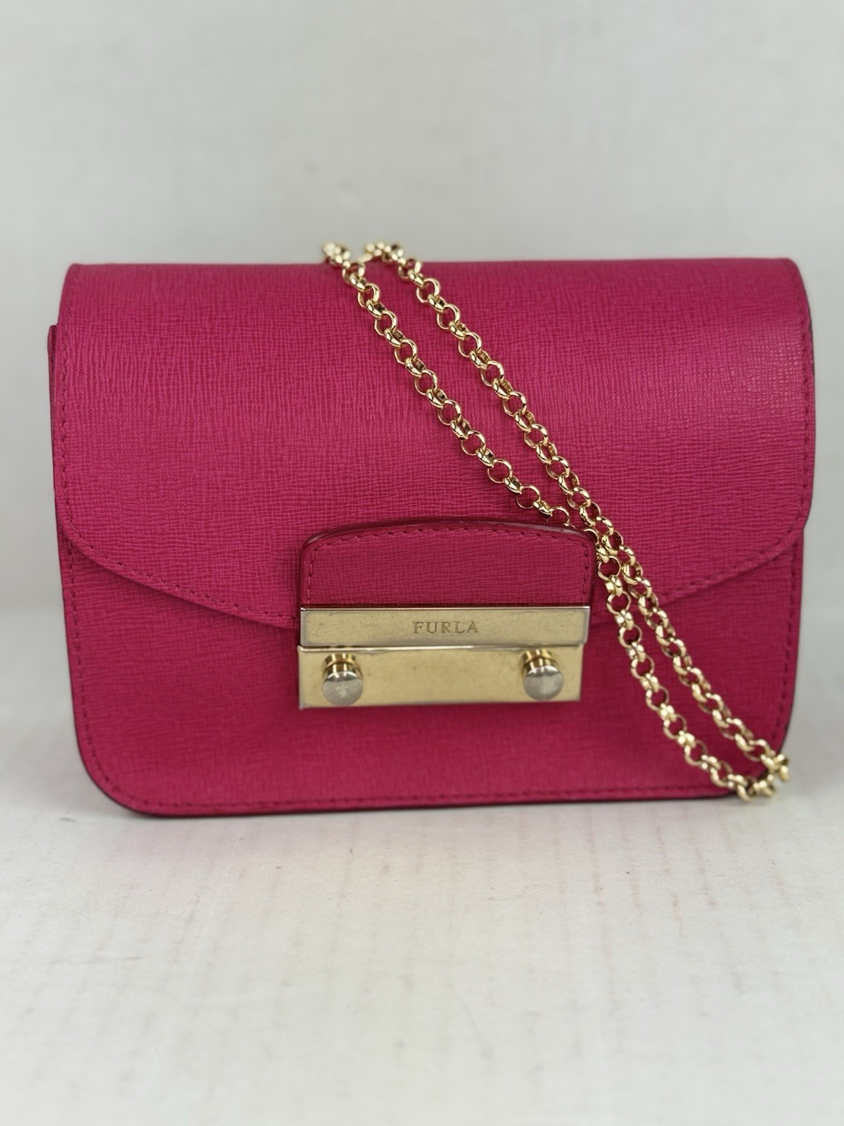 FURLA Shoulder Bag Solid PNK Soft Leather  Mini C… - image 1