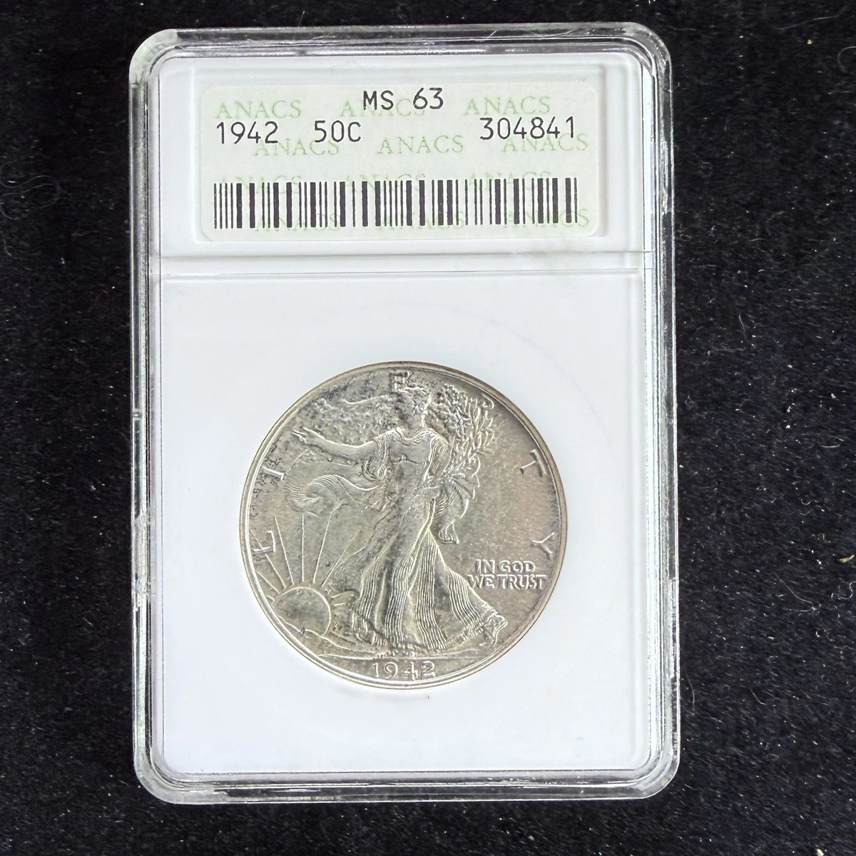 アメリカ　ウォーキングリバティー銀貨1942 PCGS MS63 MS 63 Graded 1942 Year Liberty Walking Half Dollars (1916-1947