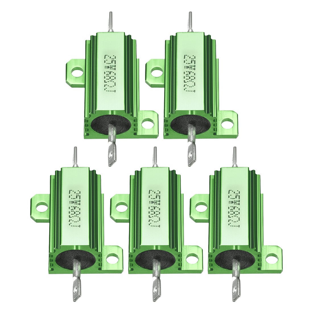 5 Pcs Aluminum Case Resistor, Great for Daily Use (Green, 25W 68 Ohm)