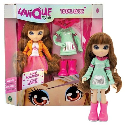 Einzigartige Augen Puppe Total Look Sophia brünett 25 cm groß mit 2 Outfits ab 3+