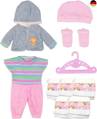 ALONK Puppenkleidung 36cm-43cm, Puppenkleider mit Mantel Bluse Hosen Hut und Socken