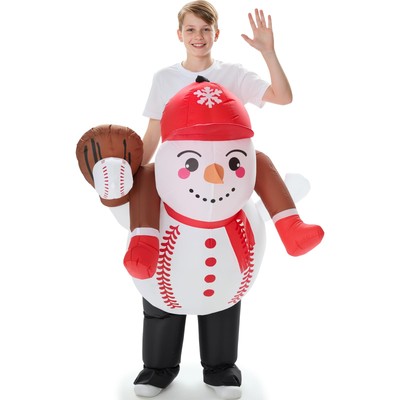 Christmas Baseball Snowman Inflatable Costume for Kids Blow up Funny ...