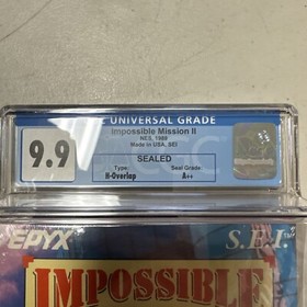 Impossible Mission II for NES - CGC 9.9 A++ H-Overlap Very High Grade!