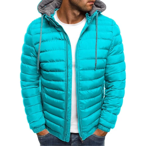Männer Winter Warme Kapuze Mantel gesteppt Gepolsterte Blase Jacke Tops Outwear - Bild 16 von 27