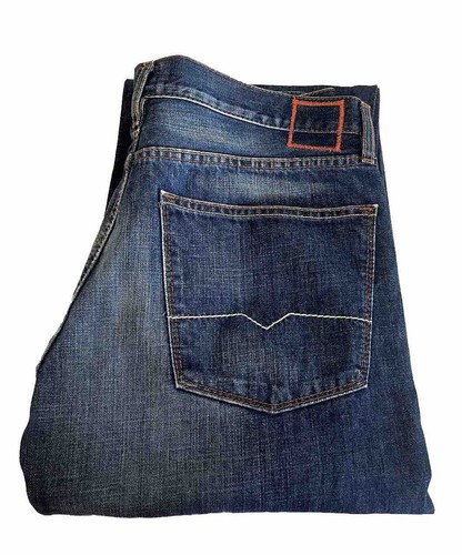 Hugo Boss HB1 Mens Jeans W36 L41 Dark Blue Denim Straight Leg Cotton Button Fly - Picture 3 of 14