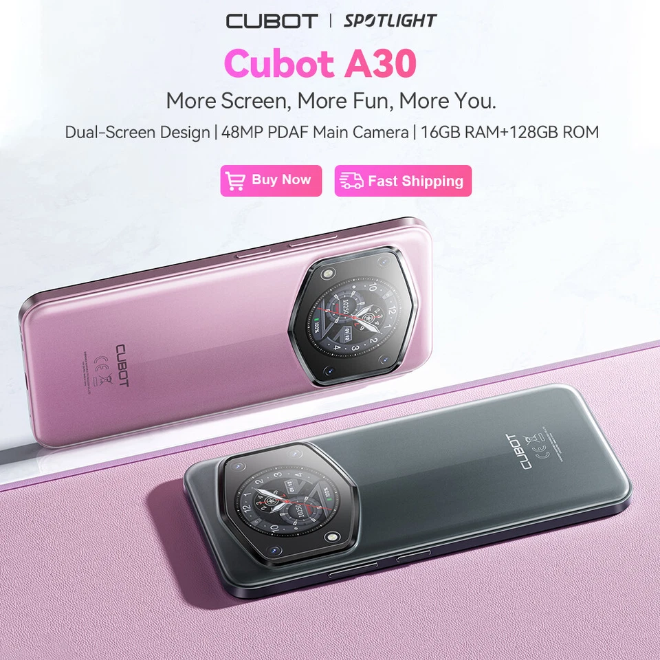 CUBOT A30 16GB+128GB Octa-Core Smartphone 90Hz 4G 2*SIM Android 14 Handy Face ID - Bild 2 von 4