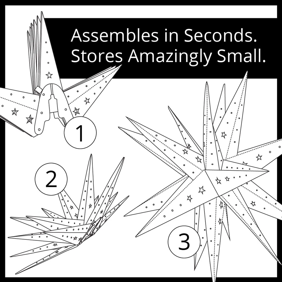 Moravia Aurora Superestrella Luz LED Plegable Colgante Decoración Navidad Foto 2 de 2