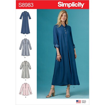 SIMPLICITY 8983 MISSES KLEIDER Nähmuster Größen 6-14 & 16-24 in 4 Längen