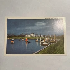 Burnham Park Harbor Chicago Illinois IL Sailboat Postcard