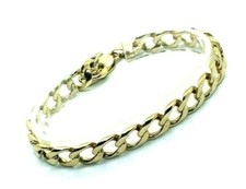 Bracelet En Or Jaune 9 Carats De 9 1/2" À Maillons Curb Pour Hommes