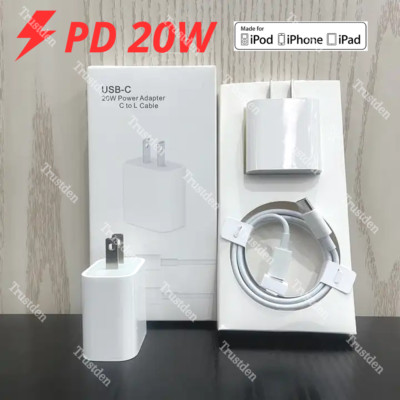 20W USB-C Power Adapter Block Fast Charger Cable For iPhone 14 13 12 11 X 8 iPad