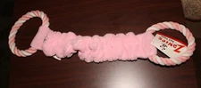 Zanies Dog Puppy Pink Rope Bungee Tug Toy