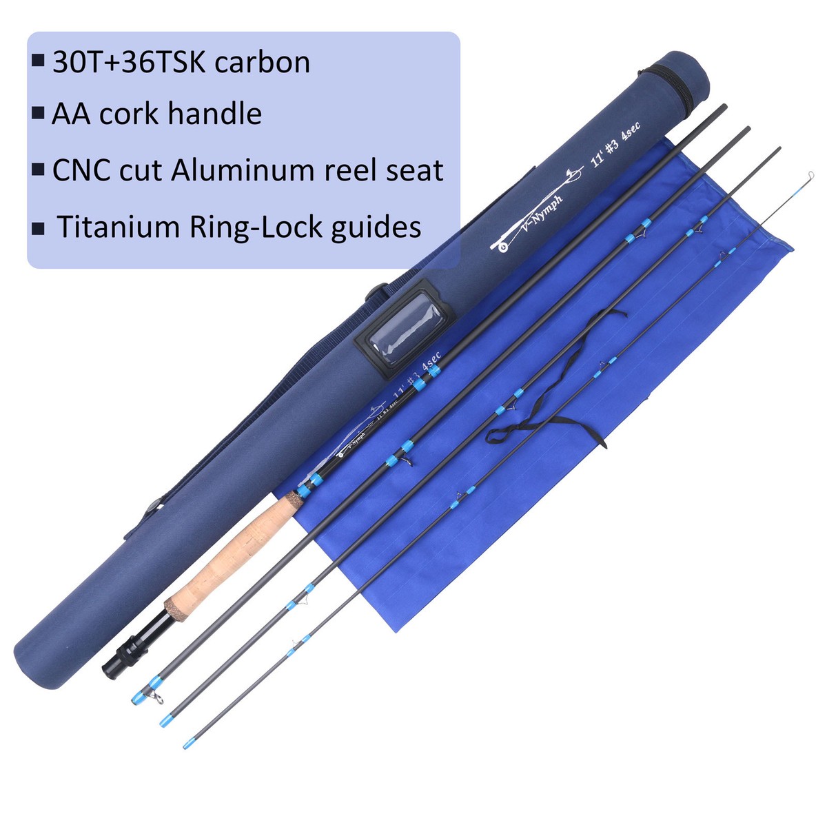 Maxcatch Nymph Fly Fishing Rod 2WT 3WT 4WT 10' 11' 4Sec IM10 Fast