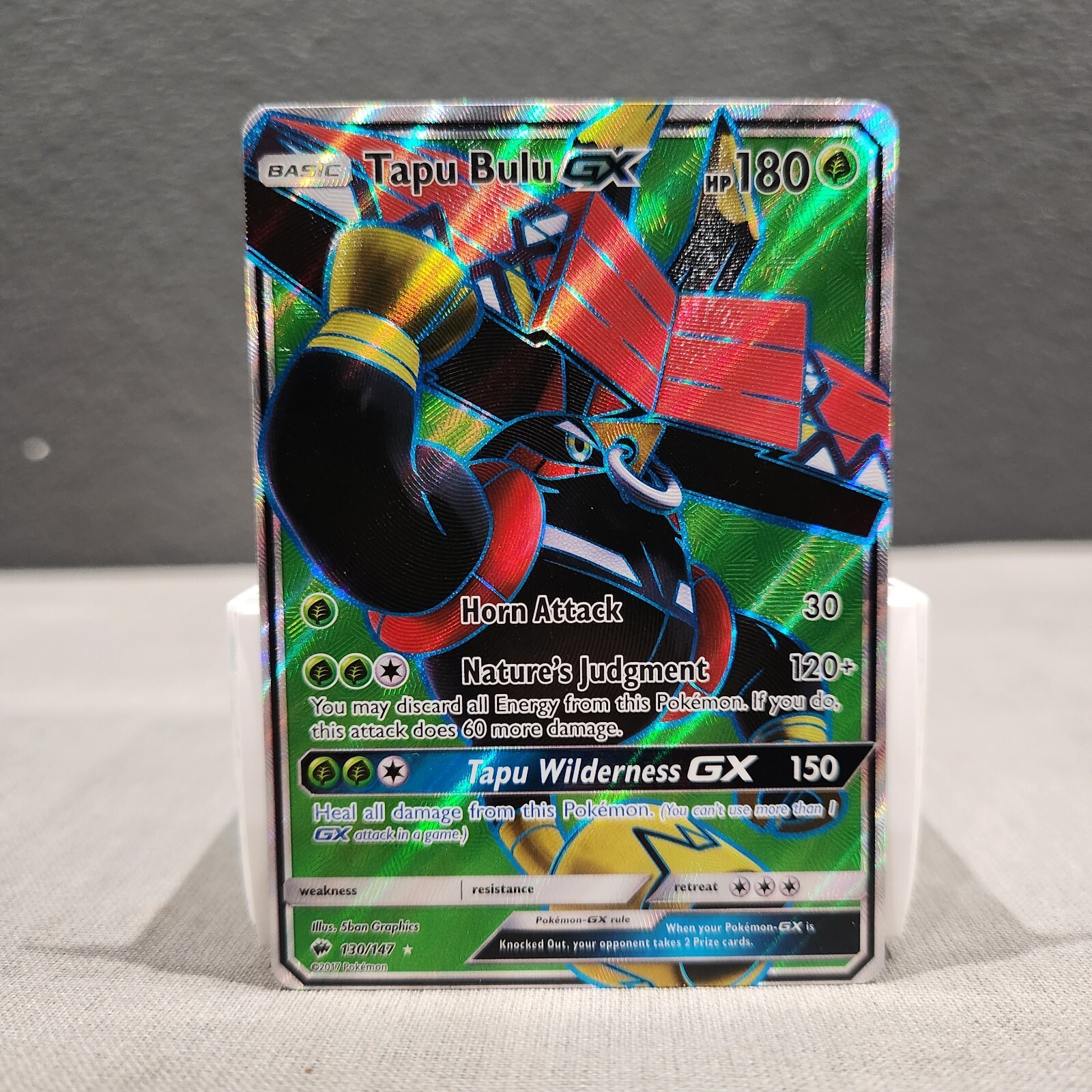 Tapu Bulu GX 130/147 Burning Shadows Full Art Holo Pokemon Card