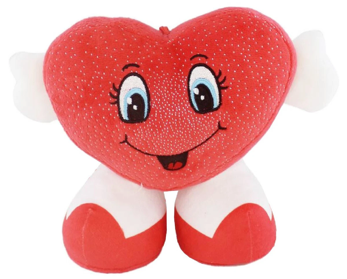 Peluche CUORE Rosso con Braccia e Piedi Pupazzo San Valentino per Lui e Lei  25cm