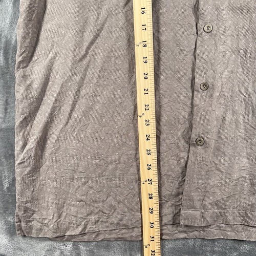 Nat Nast Shirt Adult Extra Large Brown Beige 70's Pattern Silk Button Up - Picture 6 of 8