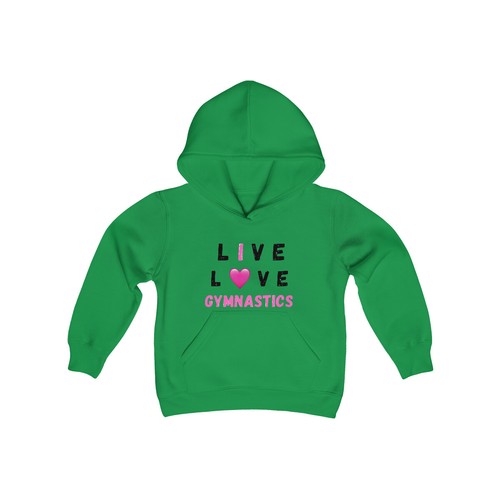 Live Love Gymnastics Youth Heavy Blend Hooded Sweatshirt - Picture 6 of 9