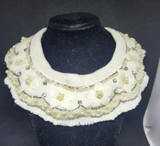 1950's Beaded Sequins Pearl Cardigan Collar