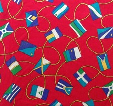 Cranston Schwartz Liebman Nautical Flags RED Cotton Fabric 4 Yards X 44"