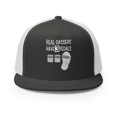 REAL GASSERS HAVE 3 PEDALS TRUCKER HAT CAP by Race City Retro - Picture 12 of 13