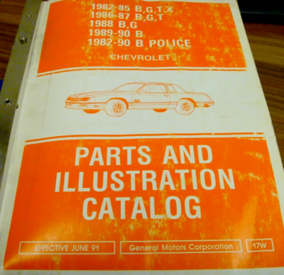 1982-1983 Chevrolet Malibu Classic Parts Catalog Manual | eBay