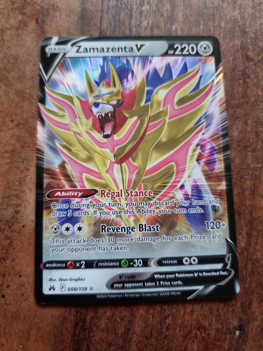 Pokemon Zamazenta V - Holo Ultra Rare - 98/159 - Crown Zenith NM