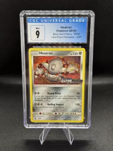 Heatran Holo SM96 Pokemon Black Star Promo Staff Prerelease CGC 9 MINT