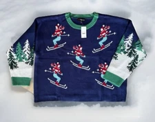 33 Degrees Heavyweight L/S Knit Ugly Christmas Ski Sweater Sz: 3X NWT $32.99