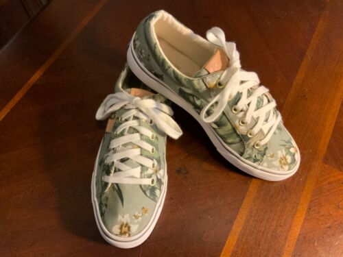 Keds Softerra Sneakers Green Floral Women's Size 7 - Picture 1 of 7