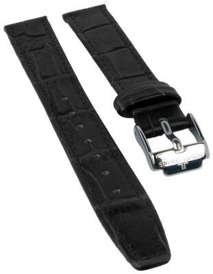 Jacques Lemans Uhrenarmband Leder Krokoprägung 14mm schwarz sehr dünn JL 40-2