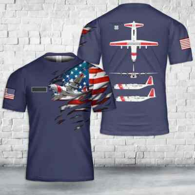 Personalized US Coast Guard Lockheed C-130 Hercules 3D T- shirt Full size S-5XL