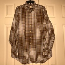 Peter Millar Mens Large Multi Color Plaid Long Sleeve Button Dress Shirt L