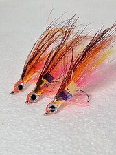 3xUK BASS ultimate 2/0 10cmSALT WATER Flies Pink Mirage Cheek Orvis Sage New2005