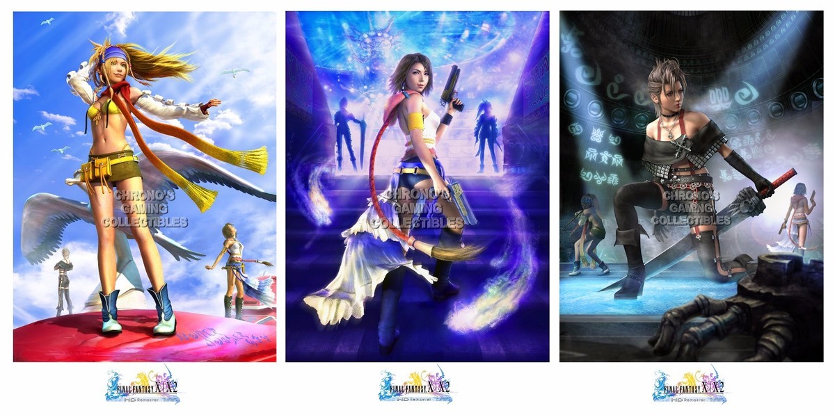 Final Fantasy X X-2 Yuna Rikku Paine PS5 PS2 PS3 PS4 POSTER MADE