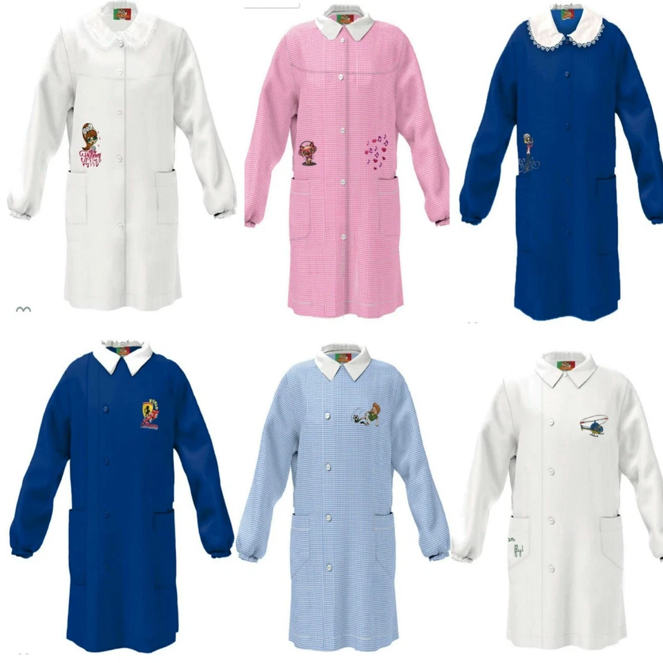 Grembiule scuola asilo elementare made in italy cotone grembiulino divisa