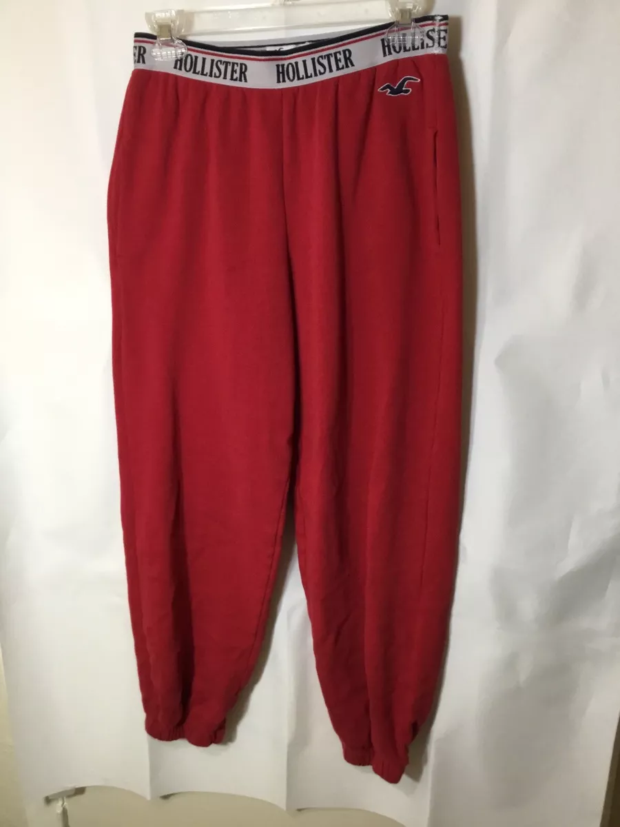 Hollister Sweatpants Cherry Apple Red Joggers Elastic Waist Pockets Comfy  Small