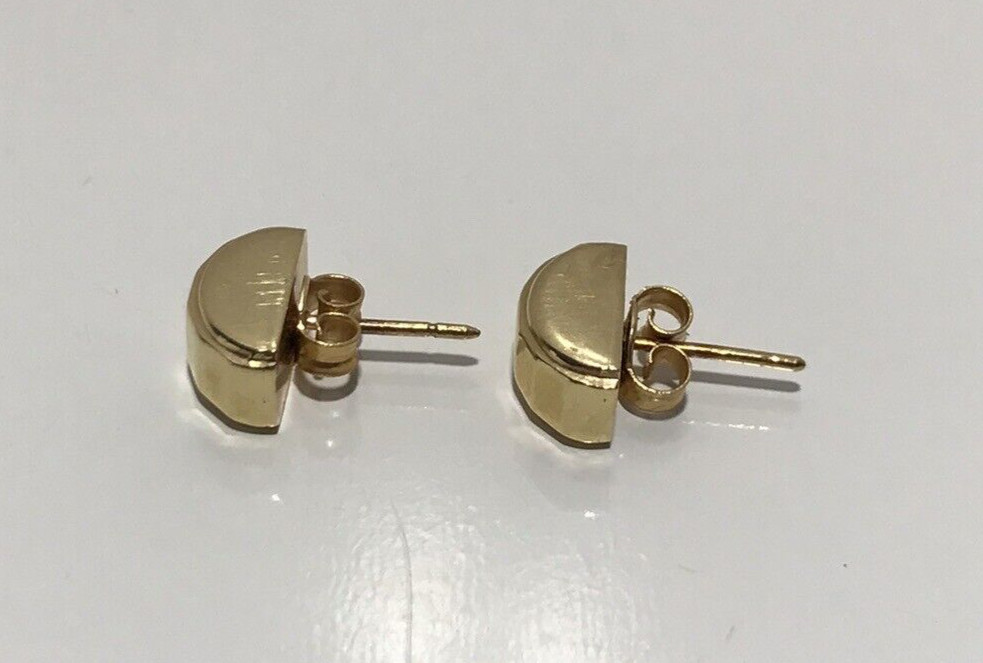 18K SOLID YELLOW GOLD STUD EARRINGS - image 5