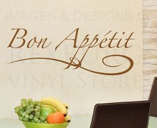 Wall Decal Quote Sticker Vinyl Art Lettering Graphic Bon Appetit Kitchen KI11