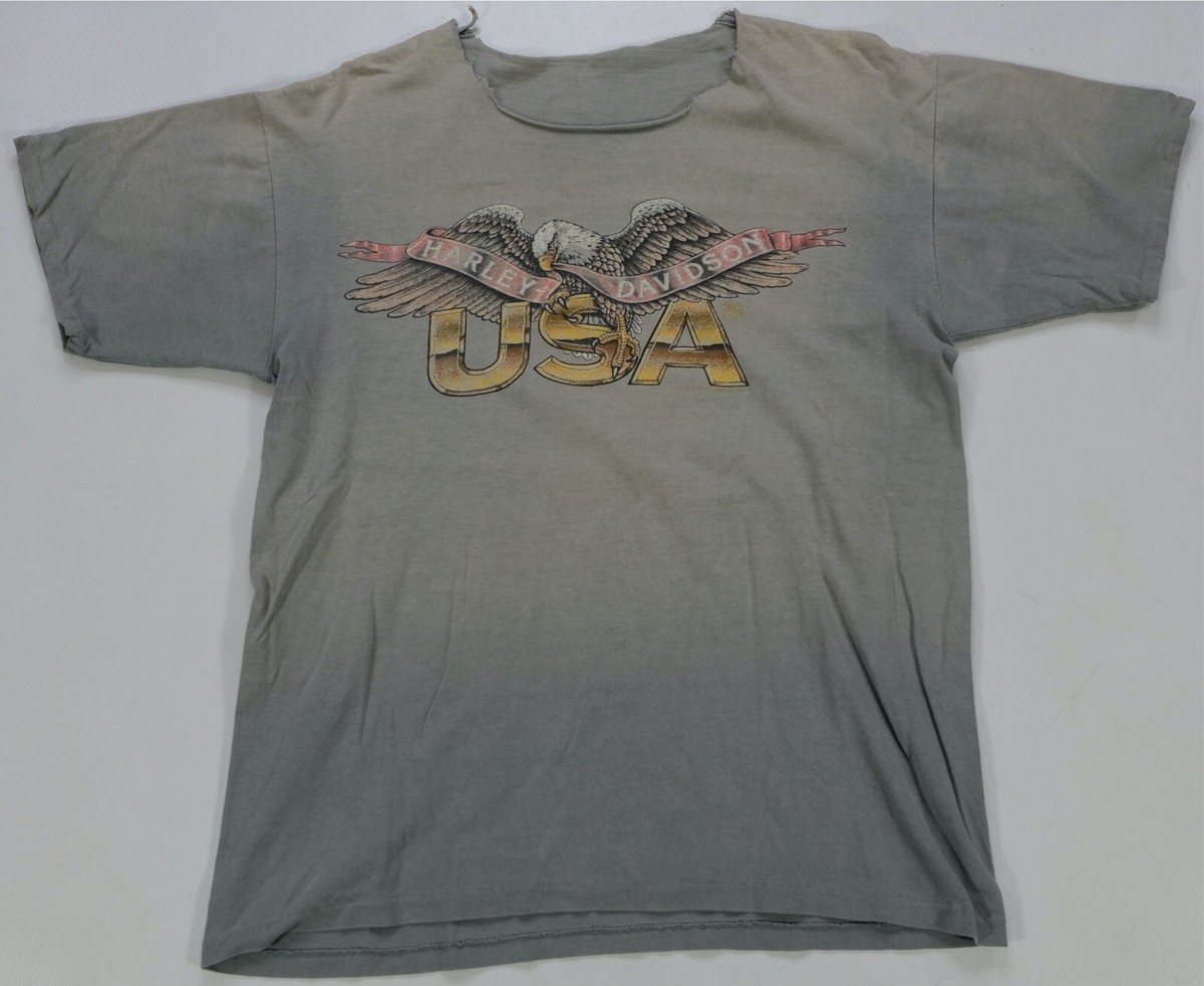 Rare VINTAGE HARLEY DAVIDSON USA Bald Eagle Single Stitch T Shirt 
