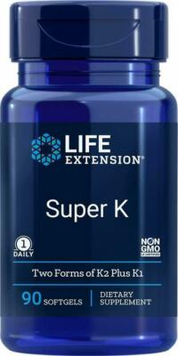 SUPER  K with K1 and Two Forms of K2 BONE HEALTH 90 Softgels   LIFE EXTENSION