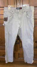 PLEASE READ Mens WRANGLER RIGGS WORKWEAR Utility Pants-Khaki-35x32-SMALL HOLE
