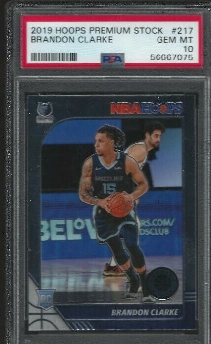 2019 PANINI HOOPS PREMIUM #217 BRANDON CLARKE PSA 10 GEM MINT RC ROOKIE GRIZZ
