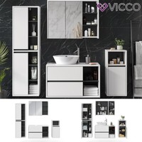 BadmöBelset Badezimmerschrank Badschrank Viola Weiß Anthrazit Modern Vicco