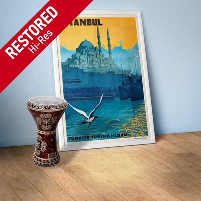 Istanbul, Turkey, 1928 (Türkiye Turing Klöbü)   retro vintage travel poster