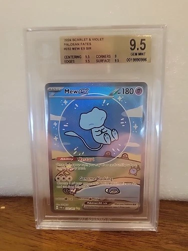 Mew ex 232/091 SV: Paldean Fates Holo Bubble Mew BGS 9.5 GEM MINT Beckett
