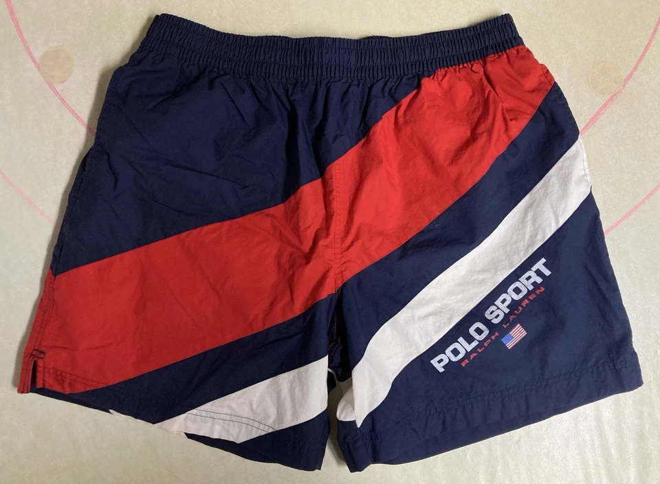 Винтажные мужские плавки 90-х Polo Sport Ralph Lauren XL синие винтажные с надписью - Изображение 2 из 4