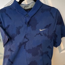 Nike Golf Modern Fit Dri-FIT Polo Shirt S Blue Abstract Men's Collared